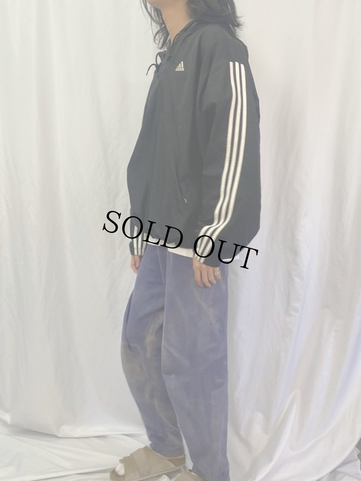 画像3: adidas ロゴ刺繍 ナイロンパーカー XL (3)