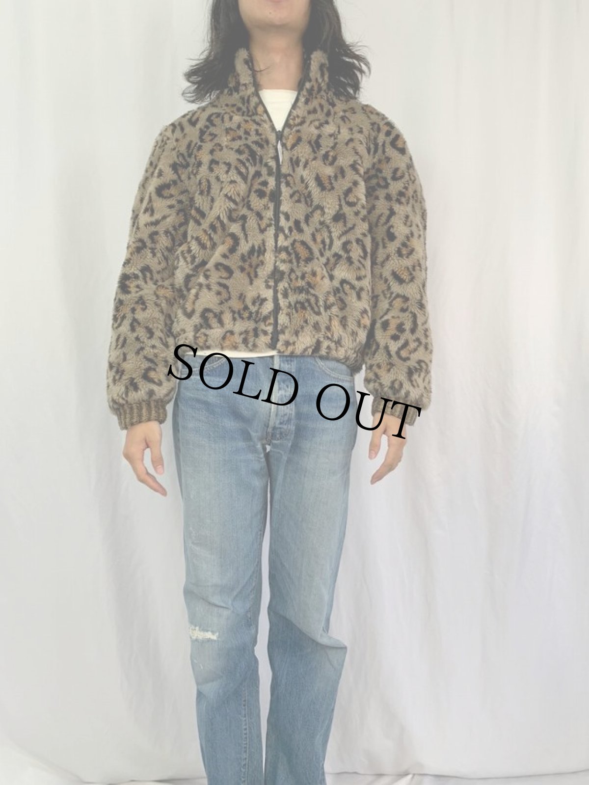 画像2: 70's〜 Saxton Hall USA製 レオパード柄 フェイクファージャケット (2)