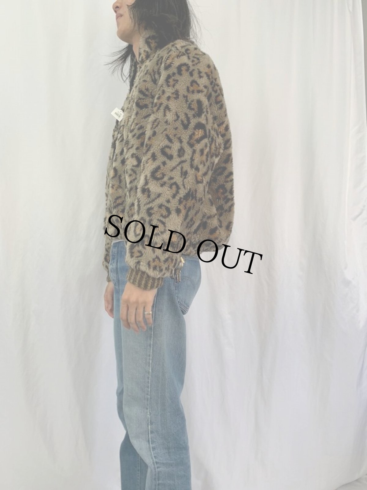 画像3: 70's〜 Saxton Hall USA製 レオパード柄 フェイクファージャケット (3)