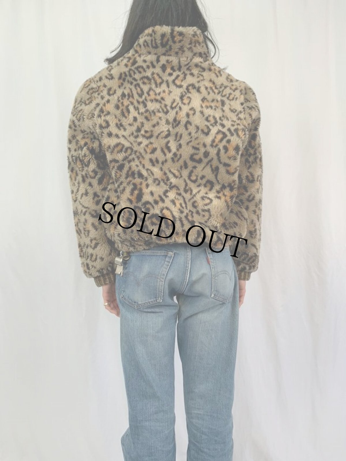 画像4: 70's〜 Saxton Hall USA製 レオパード柄 フェイクファージャケット (4)