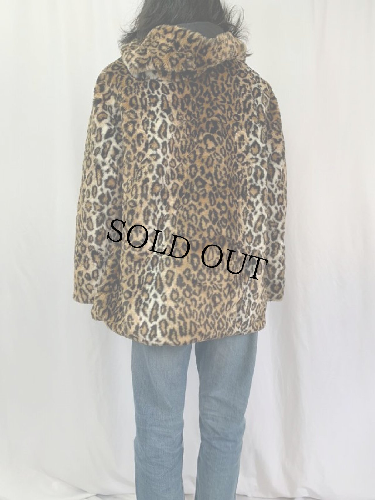 画像5: WHITE STAG レオパード柄 リバーシブル フェイクファージャケット XL (5)