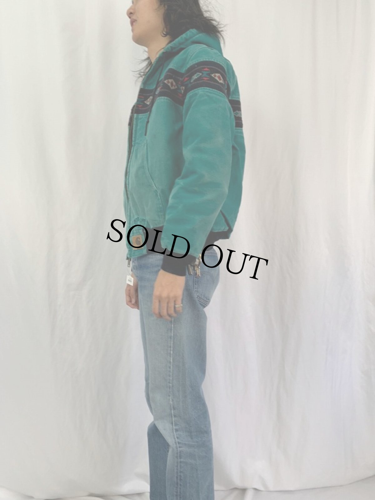 画像3: Carhartt ネイティブ柄 ダックアクティブパーカー LARGE REGULAR (3)