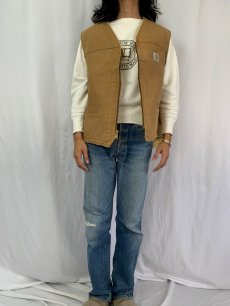 画像2: 80〜90's Carhartt ボアライナー ダックベスト XL (2)