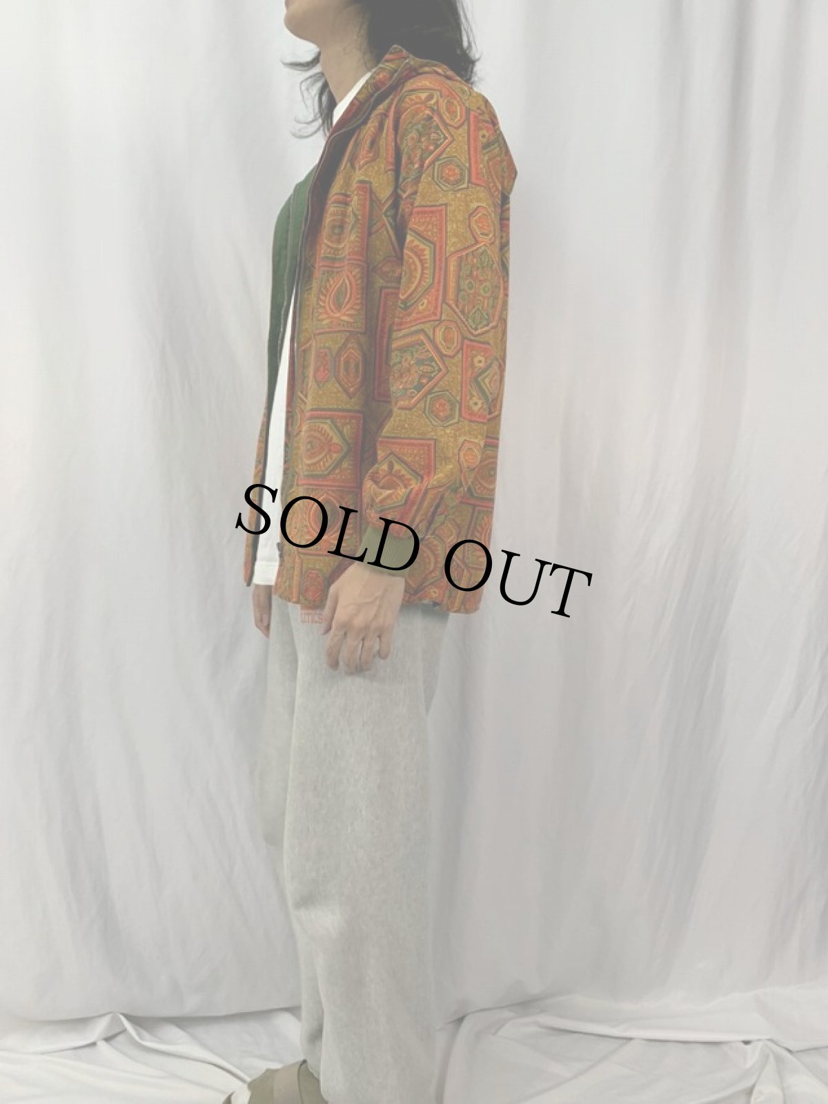 画像3: 60's Abercrombie & Fitch SWISS製 総柄 コットンジップパーカー (3)