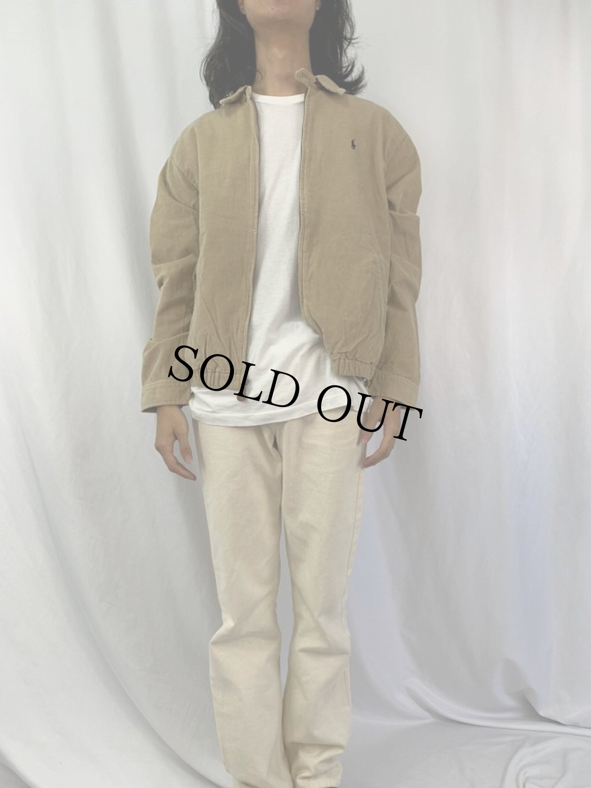 画像2: POLO Ralph Lauren ロゴ刺繍 コーデュロイスウィングトップ L (2)