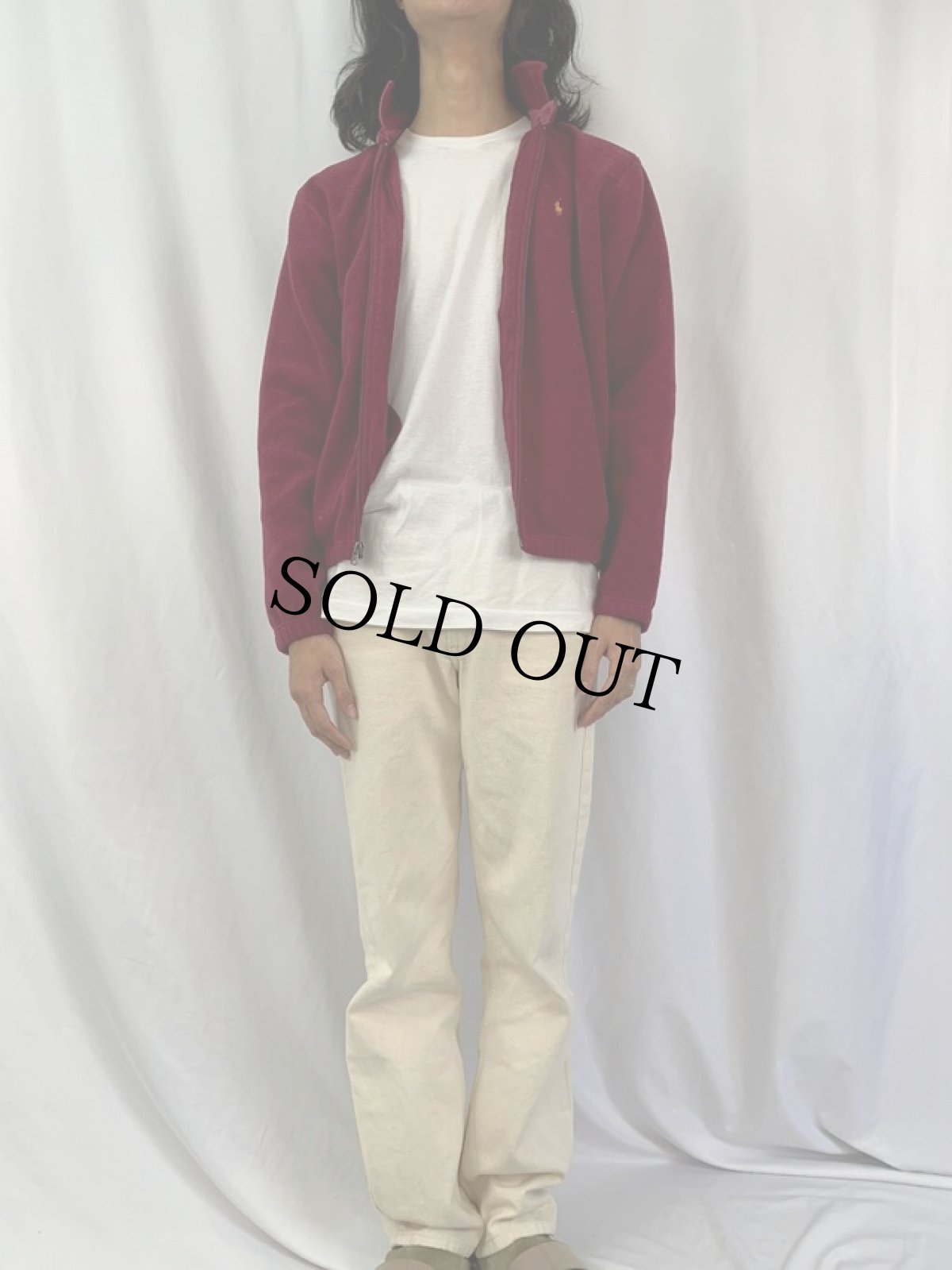 画像2: POLO Ralph Lauren ロゴ刺繍 フリーススウィングトップ XL (2)