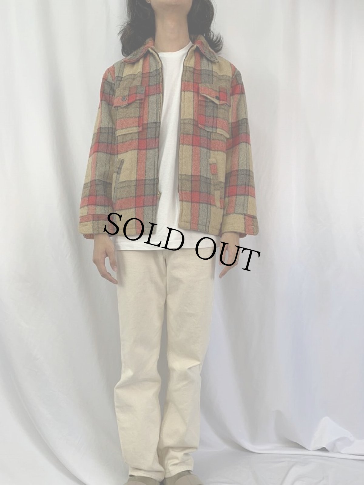 画像2: 70's チェック柄 CPO ジップジャケット (2)