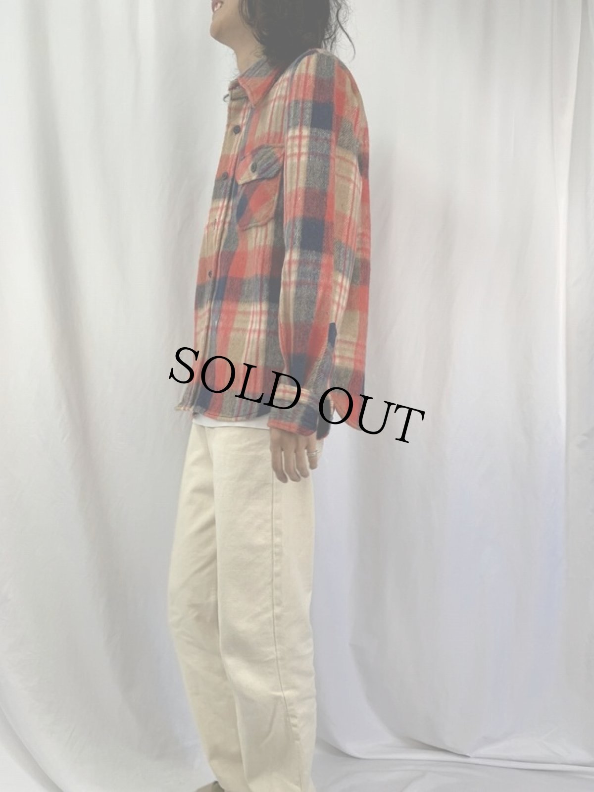 画像3: 70's MONTGOMERY WARD チェック柄 CPOシャツジャケット M (3)