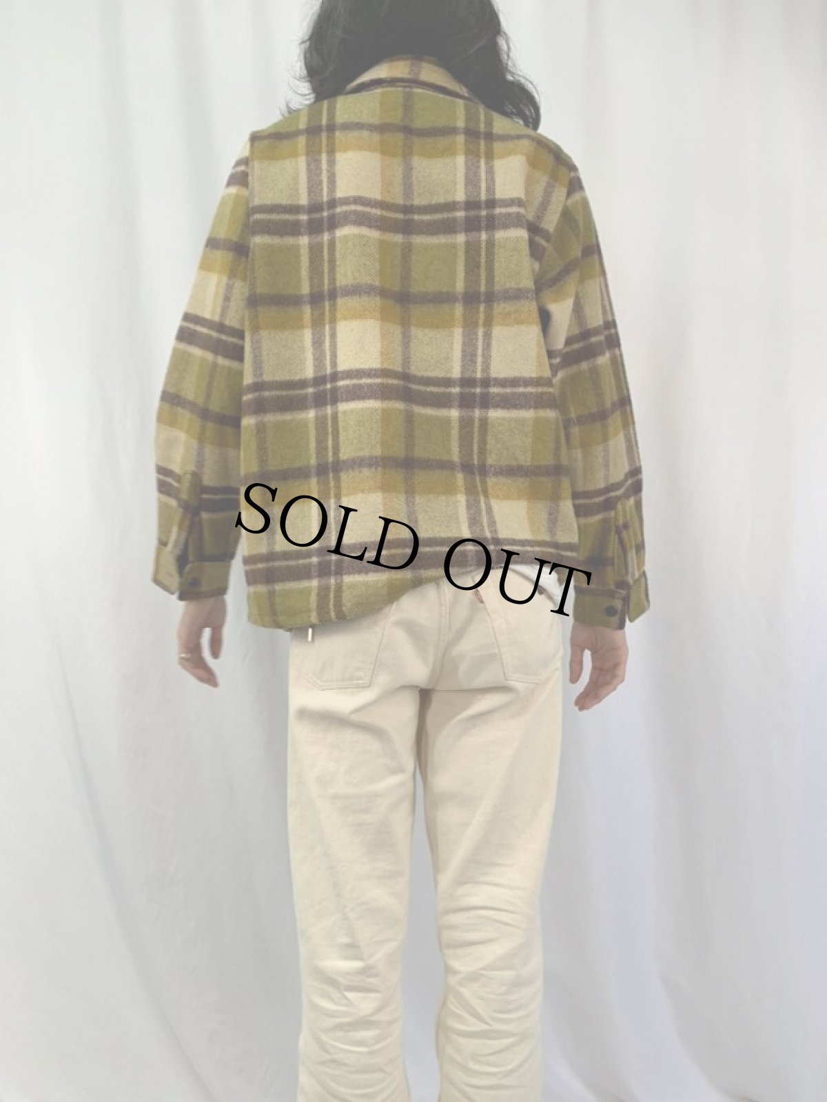 画像4: 80's BUD チェック柄 CPOシャツジャケット S (4)