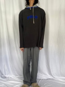 画像2: 90's POLO SPORT Ralph Lauren フード付きサーマルフットボールロンT XL (2)