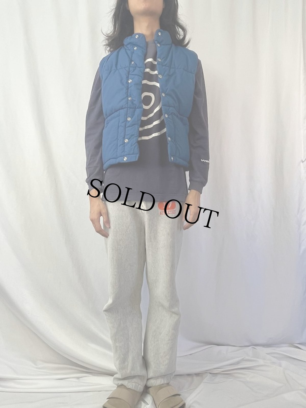 画像2: 70's THE NORTH FACE 茶タグ ダウンベスト S (2)