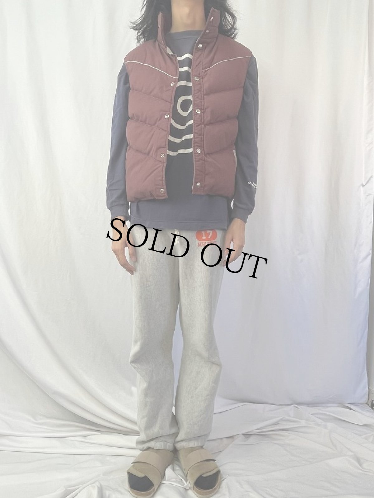 画像2: 70's Woolrich コットン×ポリエステル ダウンベスト L (2)