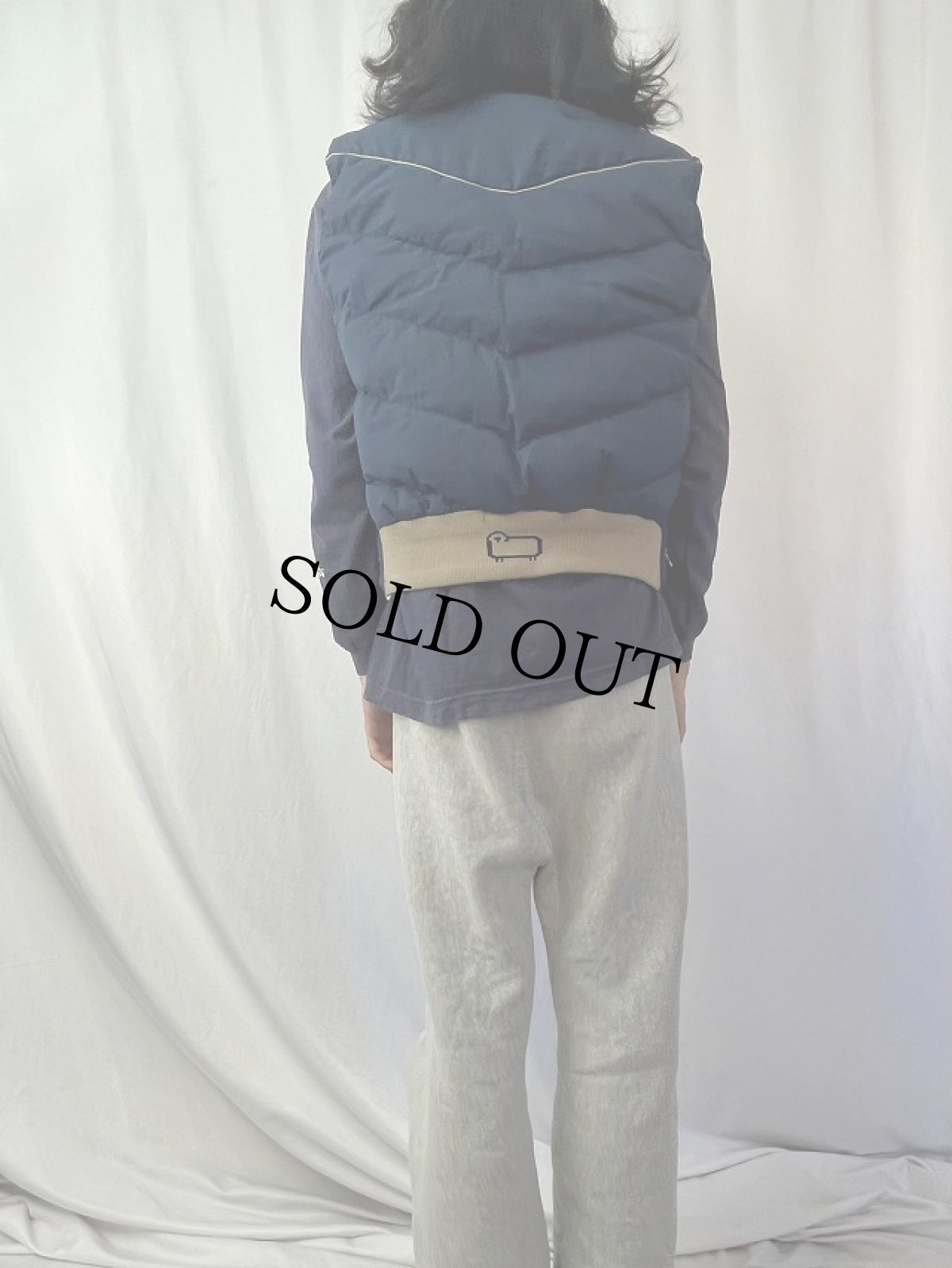 画像4: 70's Woolrich コットン×ポリエステル ダウンベスト M (4)