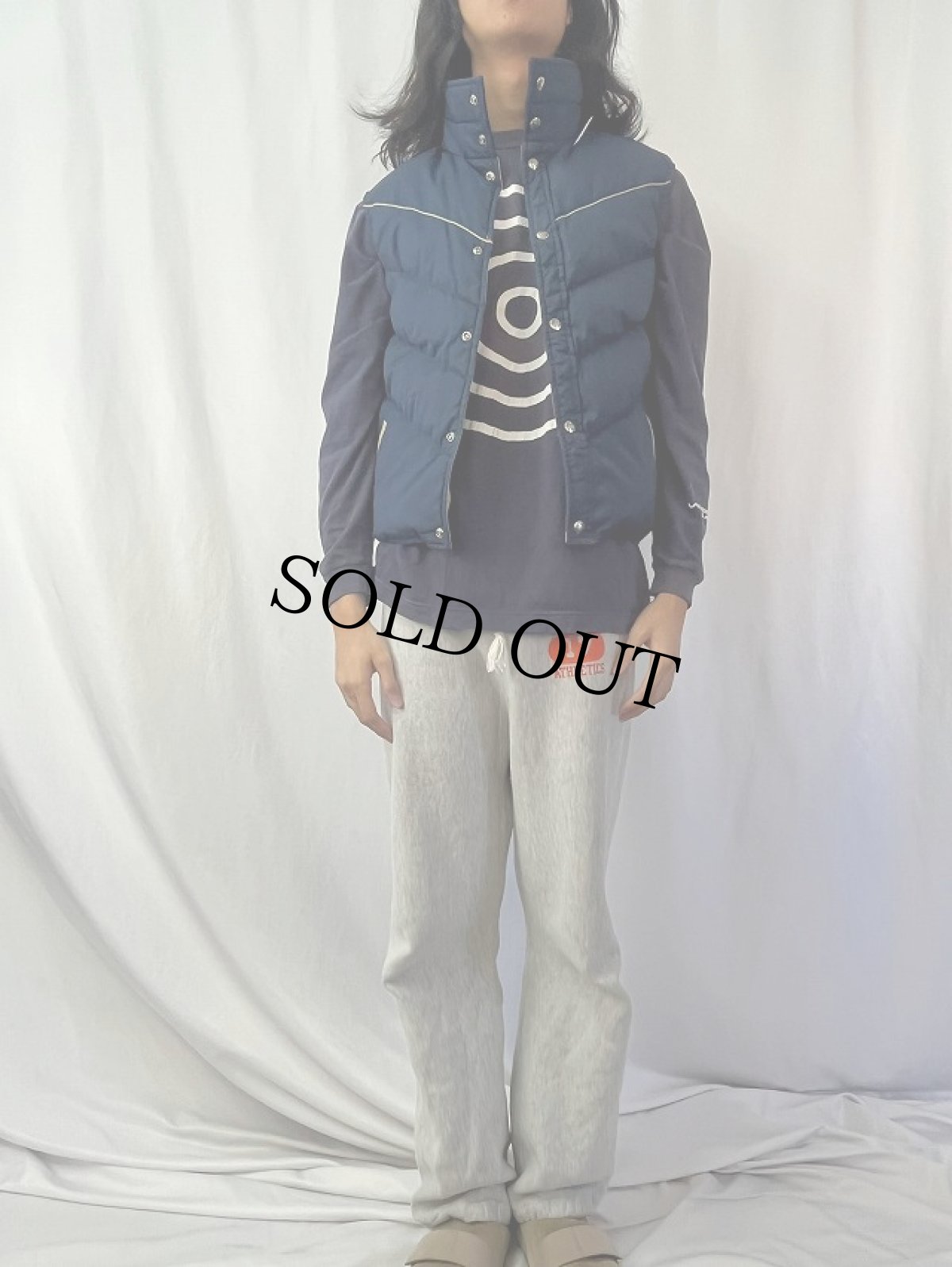 画像2: 70's Woolrich コットン×ポリエステル ダウンベスト M (2)