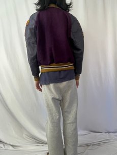 画像4: 60's DeLONG SPORTSWEAR USA製 パッチ付き ウール×レザー スタジャン SIZE38 (4)