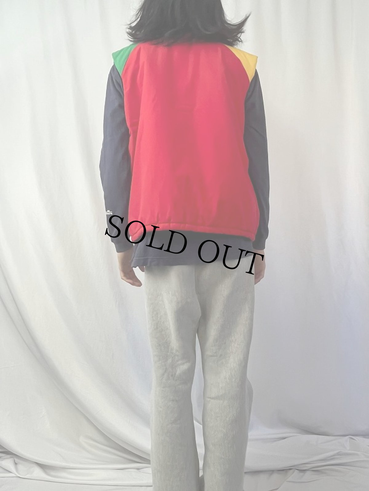 画像4: 80's〜 Pierre Bonee マルチカラー ダウンベスト M (4)