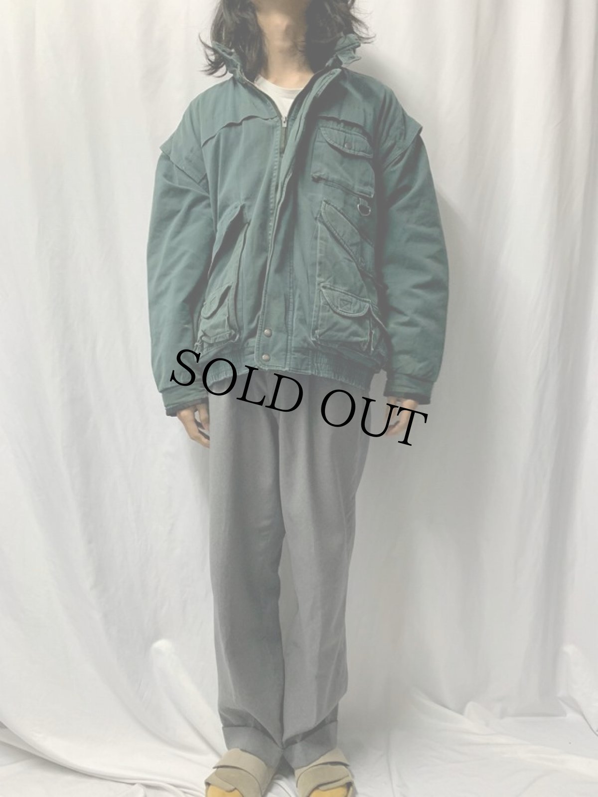 画像2: 90's〜 NORTH BAY WORLD TRAVEL 中綿入り コットンフィッシングジャケット XL (2)