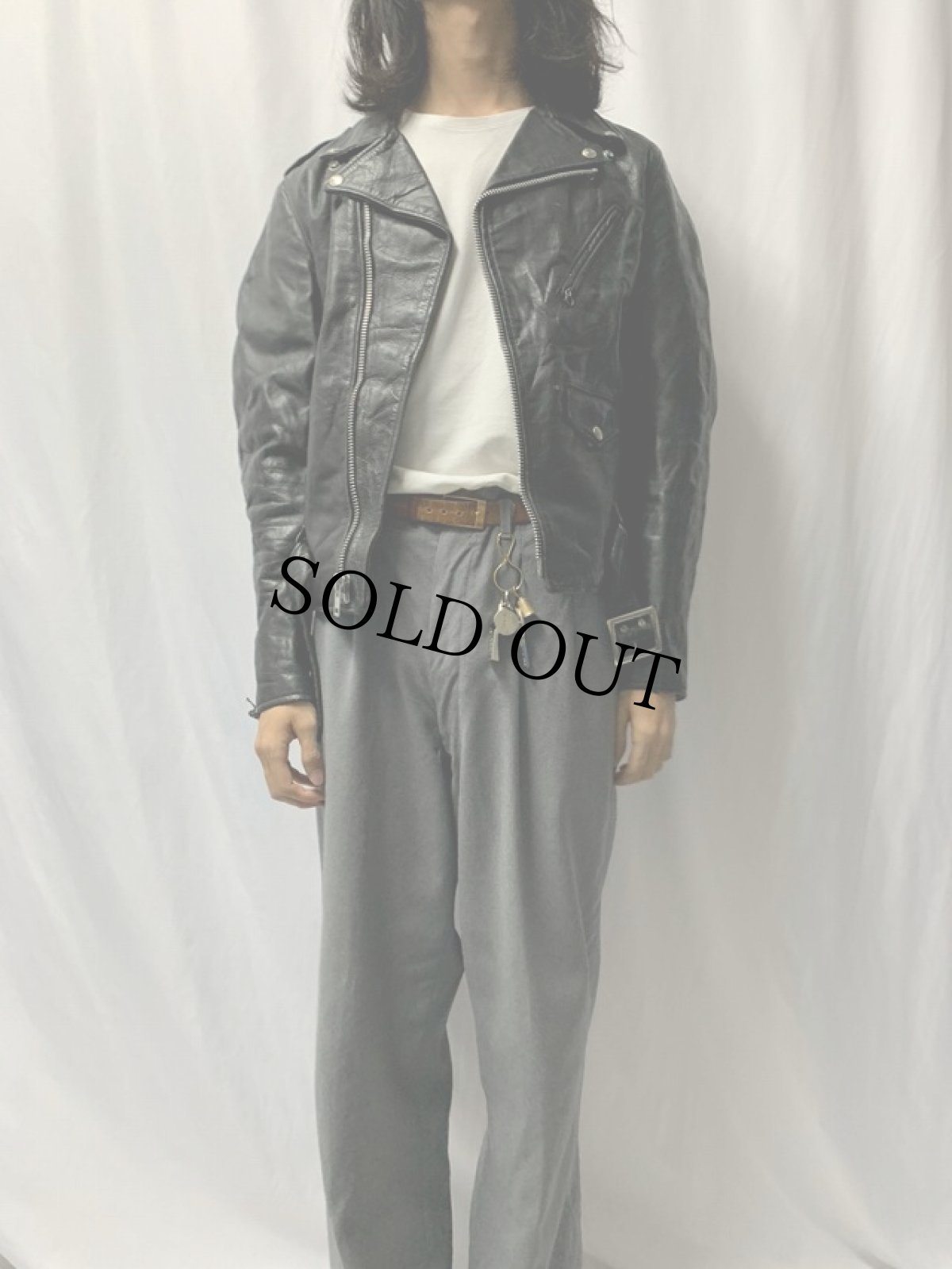 画像2: 80's〜 PERFECTO by Schott USA製 ダブルライダースジャケット SIZE38LONG (2)