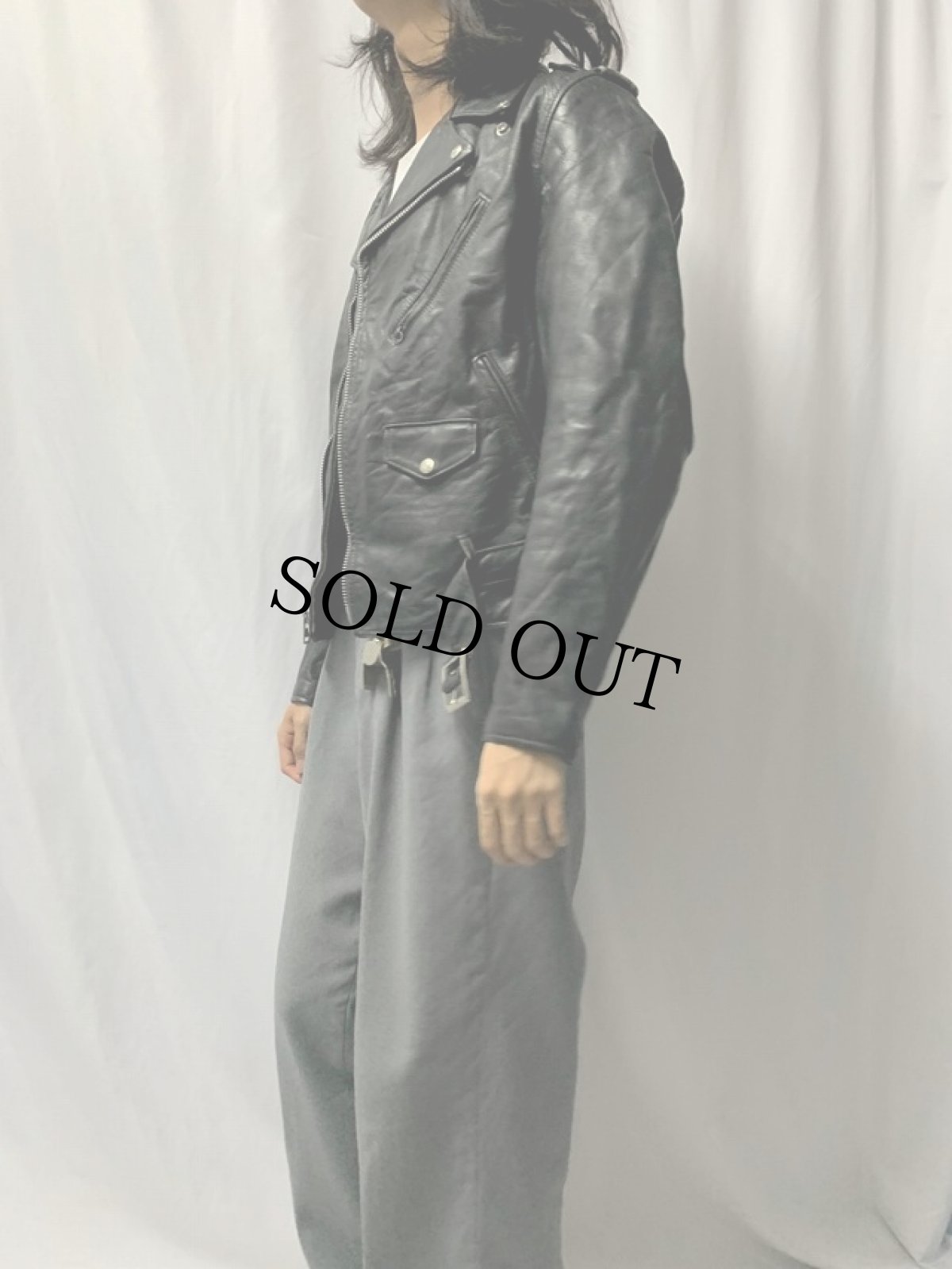 画像3: 80's〜 PERFECTO by Schott USA製 ダブルライダースジャケット SIZE38LONG (3)