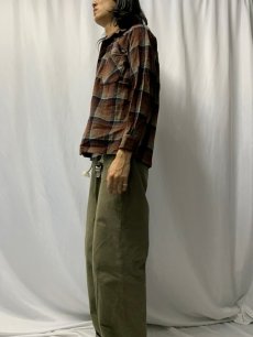 画像3: 70's PENDLETON チェック柄 オープンカラーウールシャツ L (3)