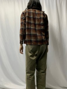 画像4: 70's PENDLETON チェック柄 オープンカラーウールシャツ L (4)