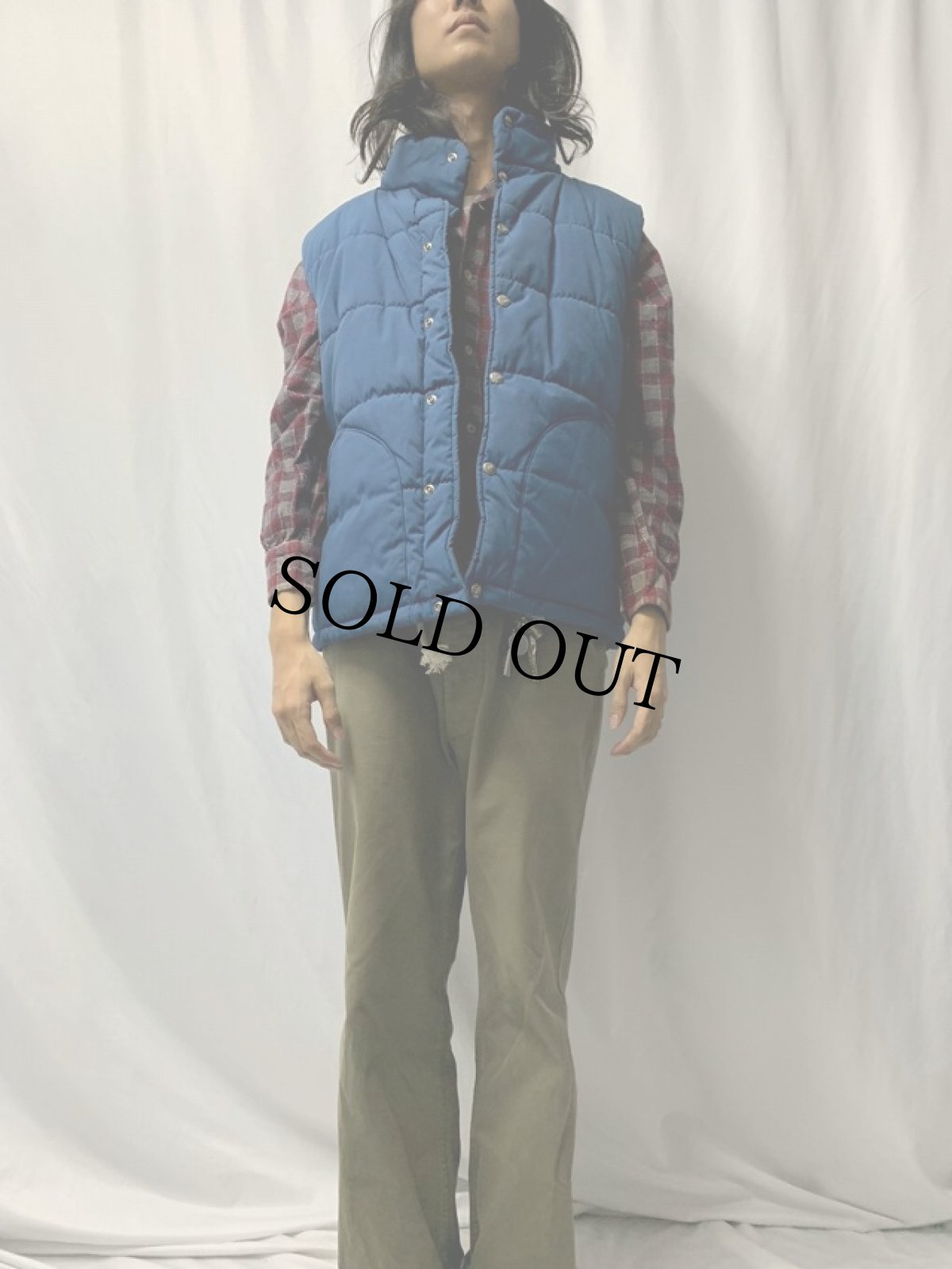 画像2: 80's THE NORTH FACE 茶タグ ダウンベスト XL (2)