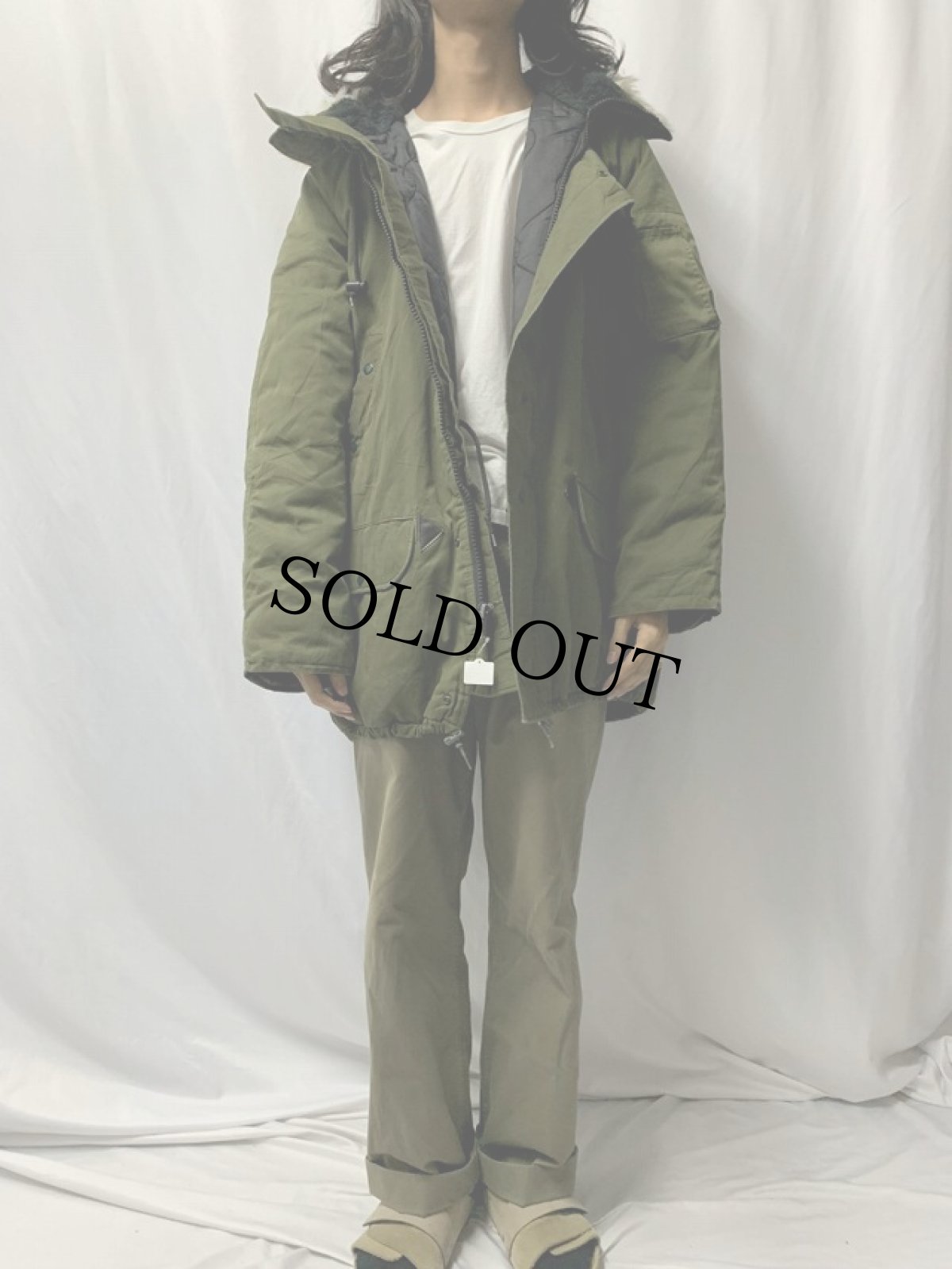 画像2: USA製 N-3B TYPE ラビットフード ミリタリージャケット (2)