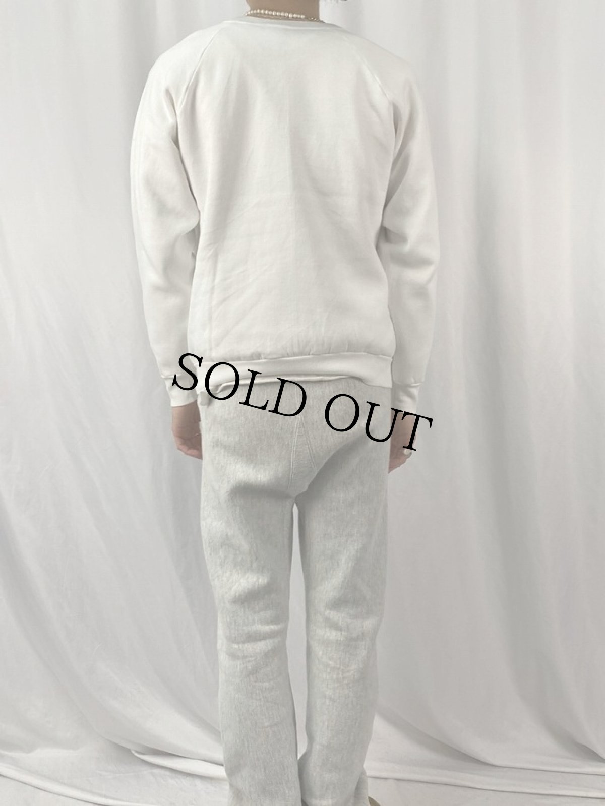 画像4: 90's "GO AHEAD. MAKE MAY DAY..." シュールイラストスウェット L (4)