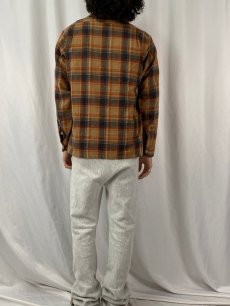 画像4: 70's PENDLETON チェック柄 オープンカラーウールシャツ M (4)