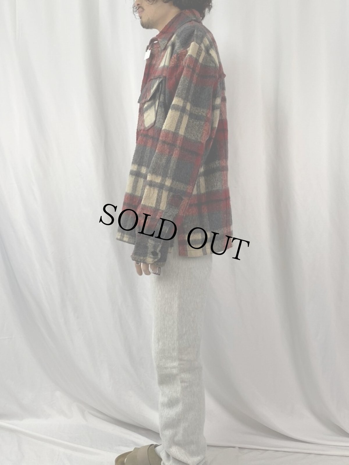 画像3: 70's Lord James チェック柄 CPOシャツジャケット XL (3)