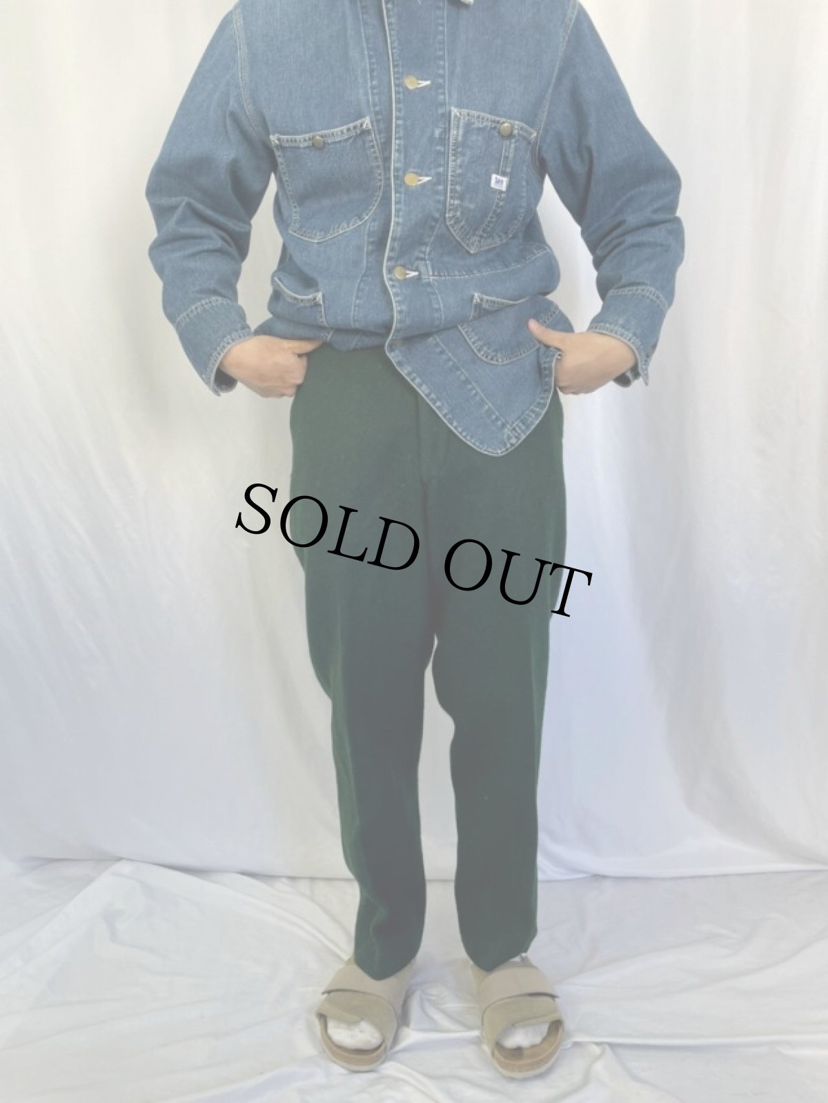 画像2: 60's L.L.Bean 筆記体タグ ウールスラックス DARK GREEN (2)