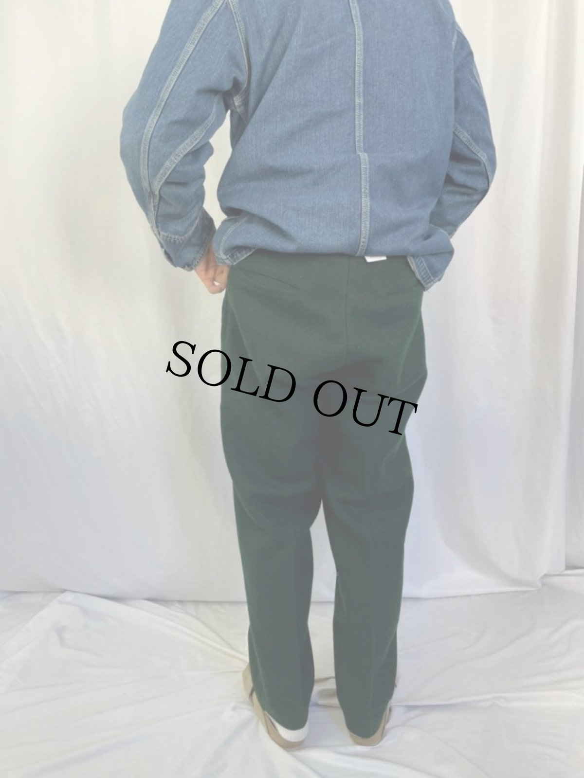 画像4: 60's L.L.Bean 筆記体タグ ウールスラックス DARK GREEN (4)