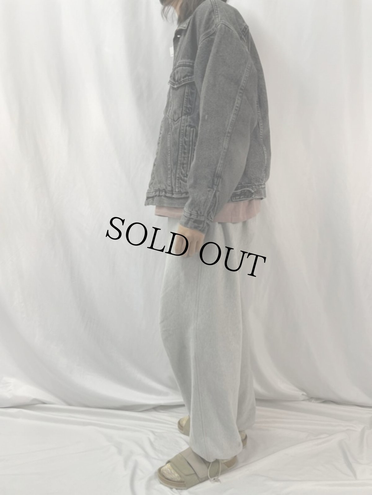 画像3: 90's Levi's 70417 USA製 ネルライナー ブラックデニムジャケット L (3)