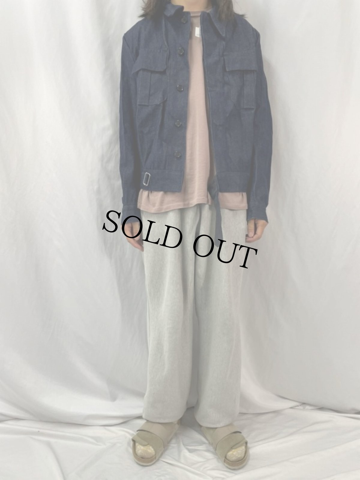 画像2: 90's ITALIAN ARMY デニムバトルドレスジャケット (2)