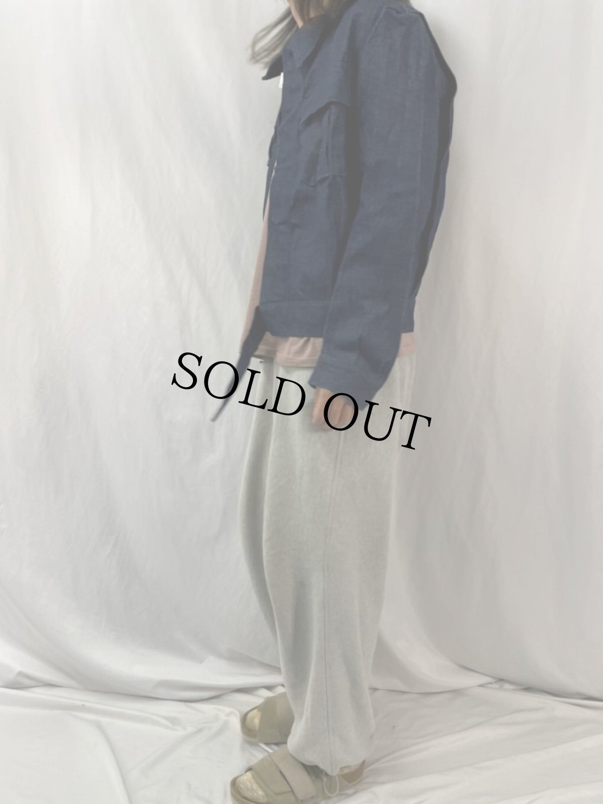 画像3: 90's ITALIAN ARMY デニムバトルドレスジャケット (3)