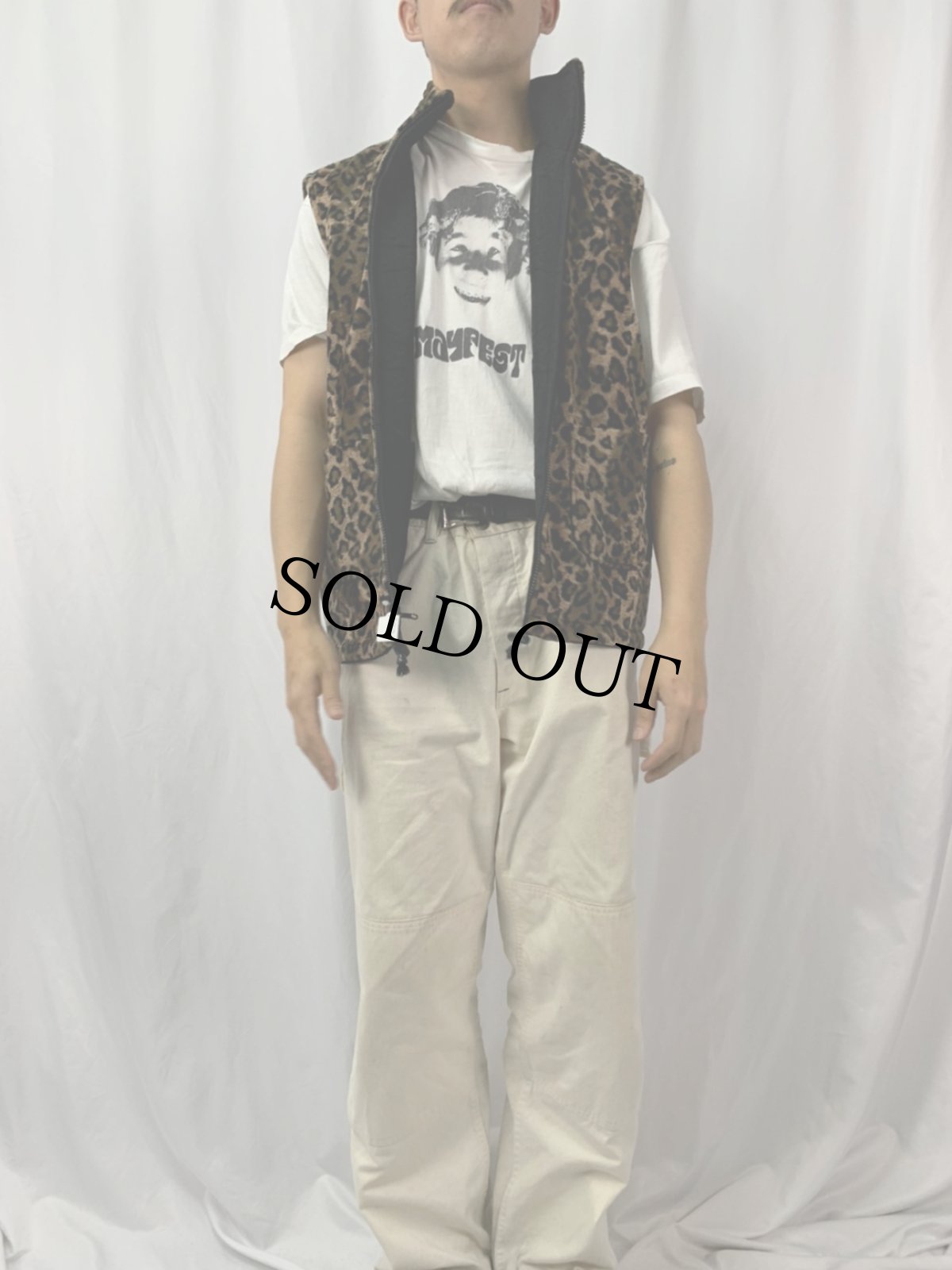 画像5: レオパード柄×キルティング リバーシブルベスト (5)