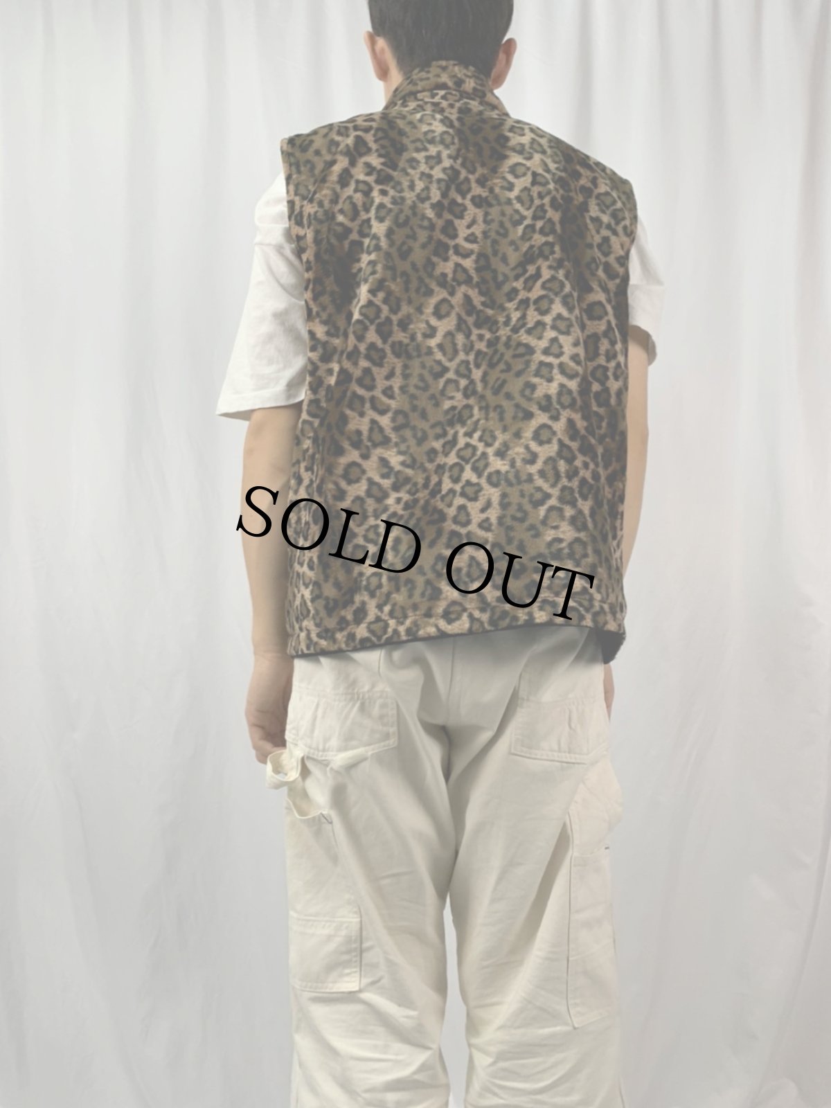 画像3: レオパード柄×キルティング リバーシブルベスト (3)