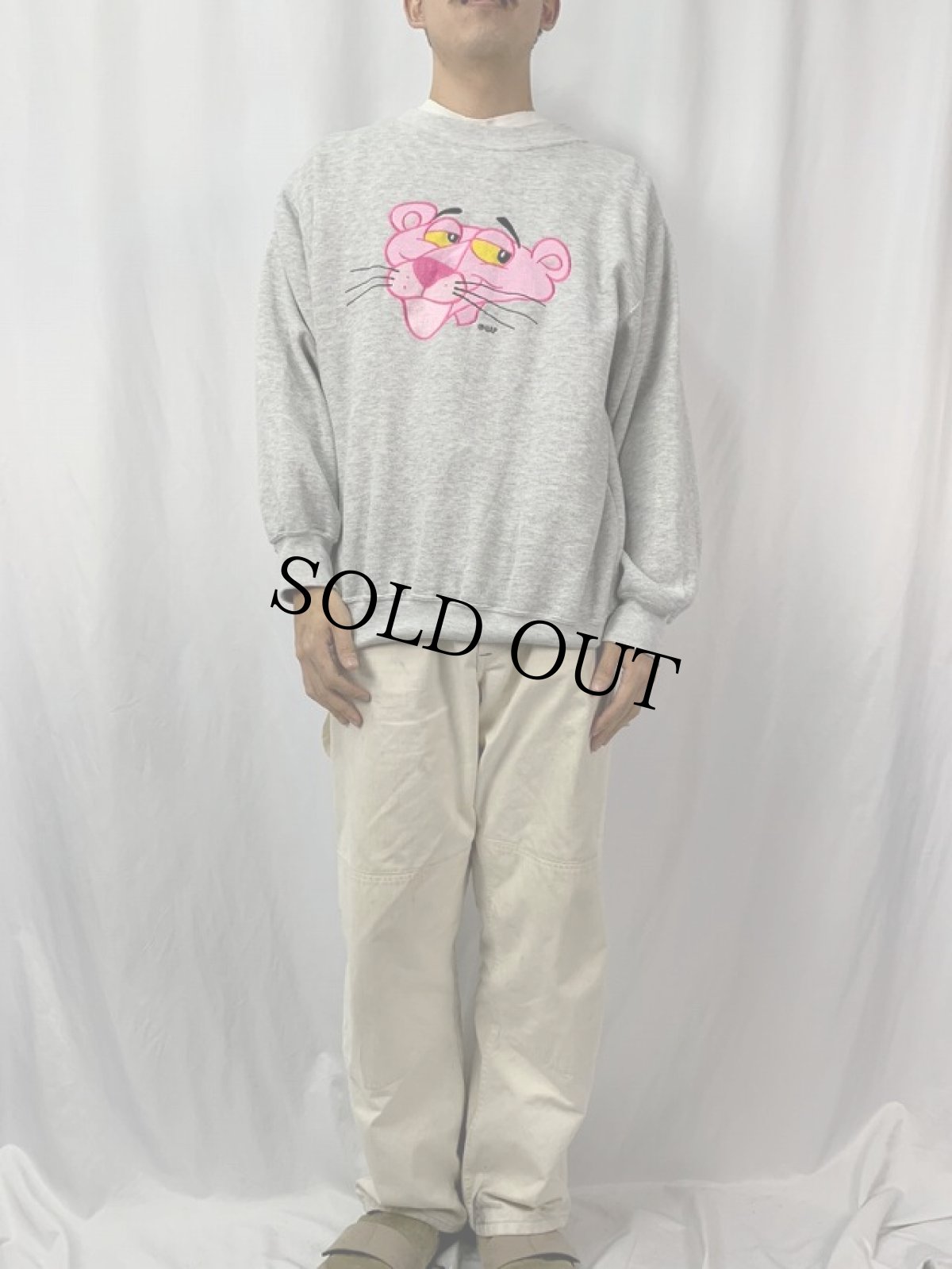 画像2: 90's BLITZZ STUDIOS PINK PANTHER キャラクター刺繍スウェット L (2)