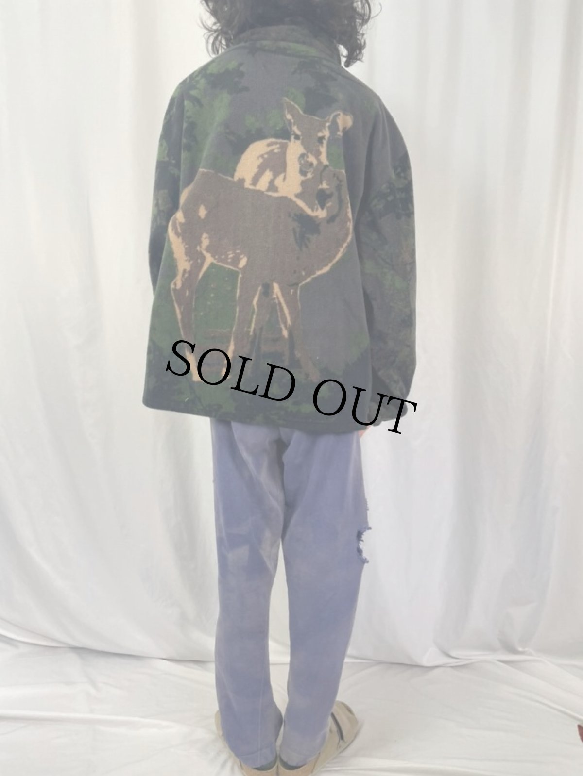 画像4: MOUNTAIN RIDGE 鹿柄 フリースジャケット 2XL (4)