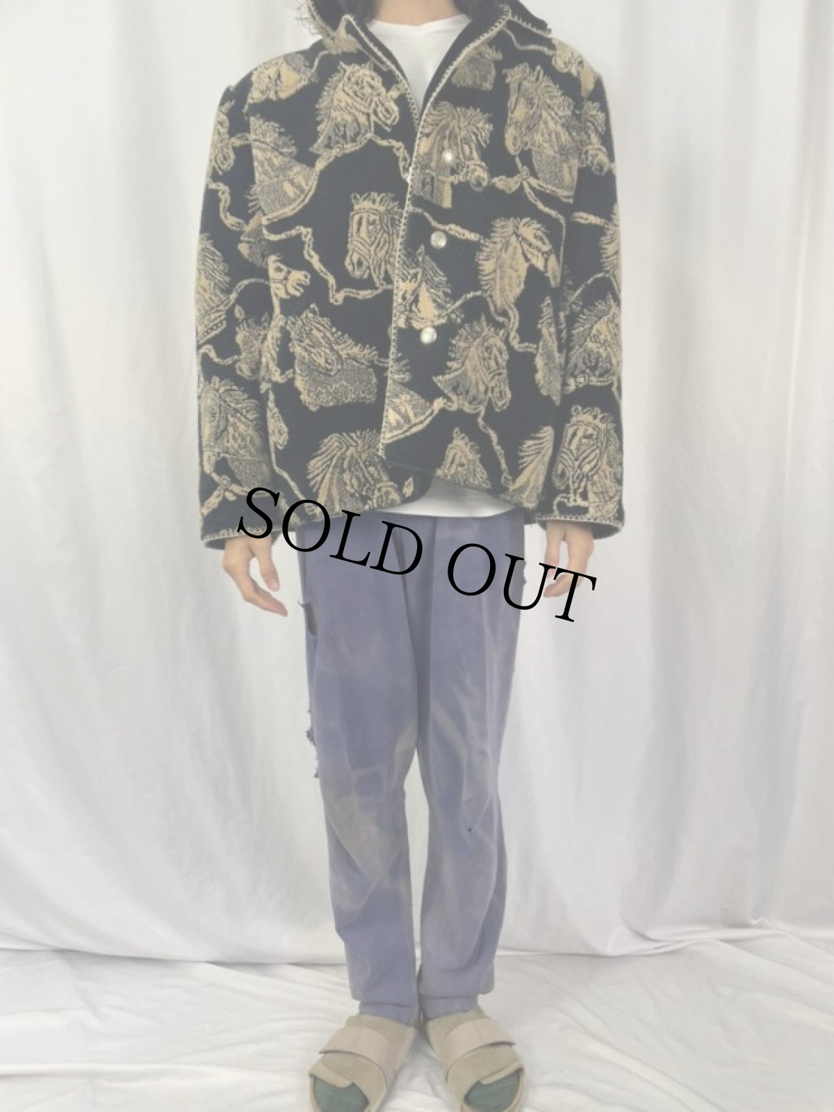 画像5: 馬柄 リバーシブルフェイクファージャケット (5)