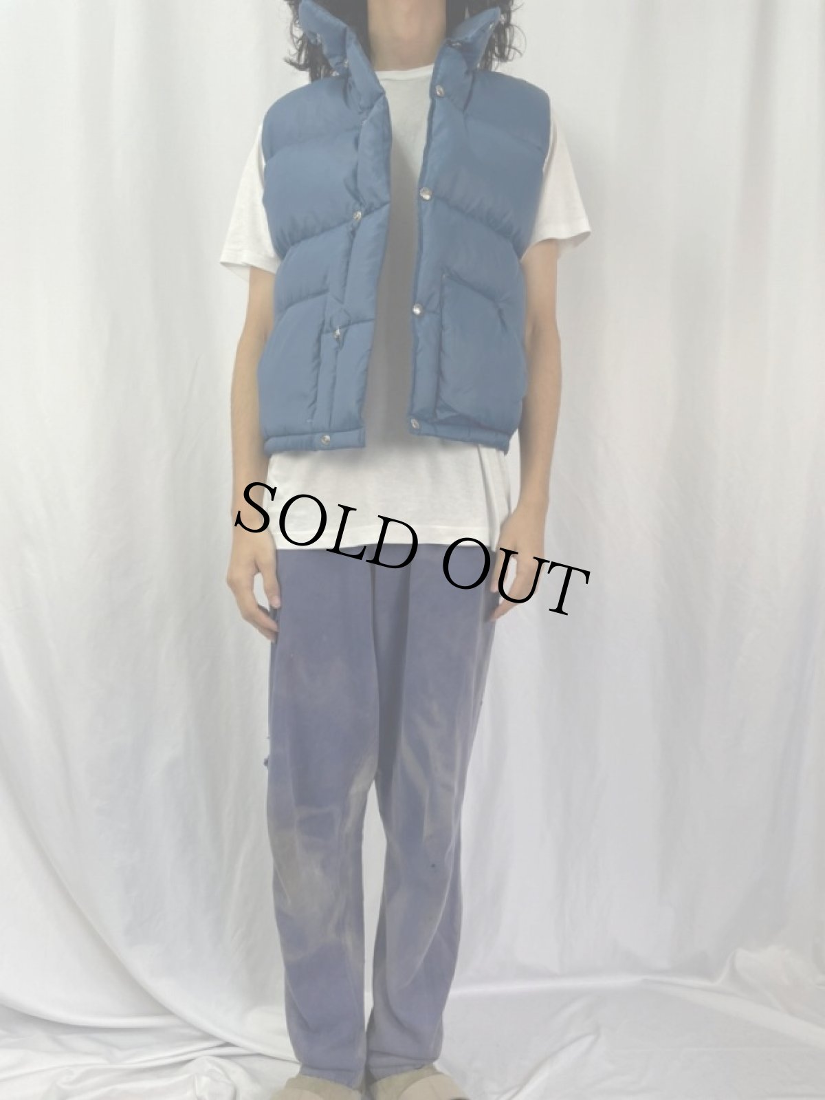 画像2: 80's THE NORTH FACE 茶タグ ダウンベスト S (2)