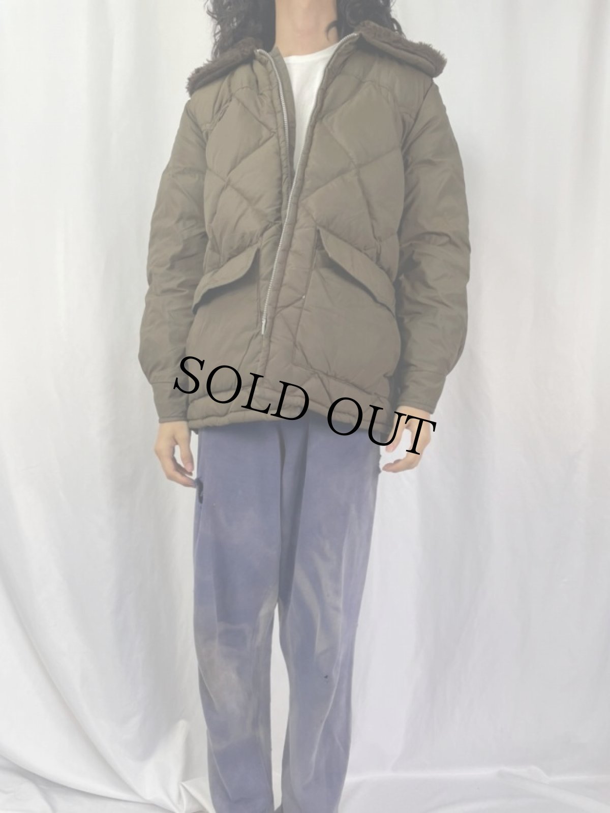 画像2: 70's〜 Schott DOWN 襟ボア ダウンジャケット L (2)