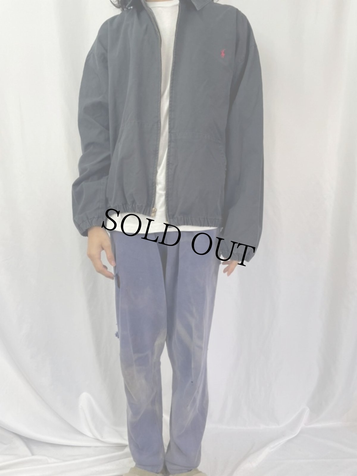 画像2: POLO Ralph Lauren ロゴ刺繍 コットンスウィングトップ XL DARK NAVY (2)