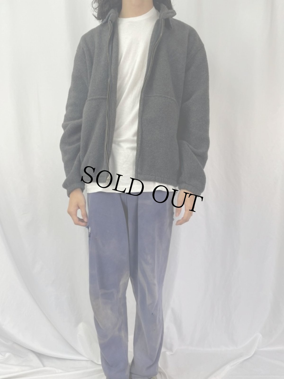 画像2: 90's POLO Ralph Lauren USA製 ロゴ刺繍 フリーススウィングトップ L (2)