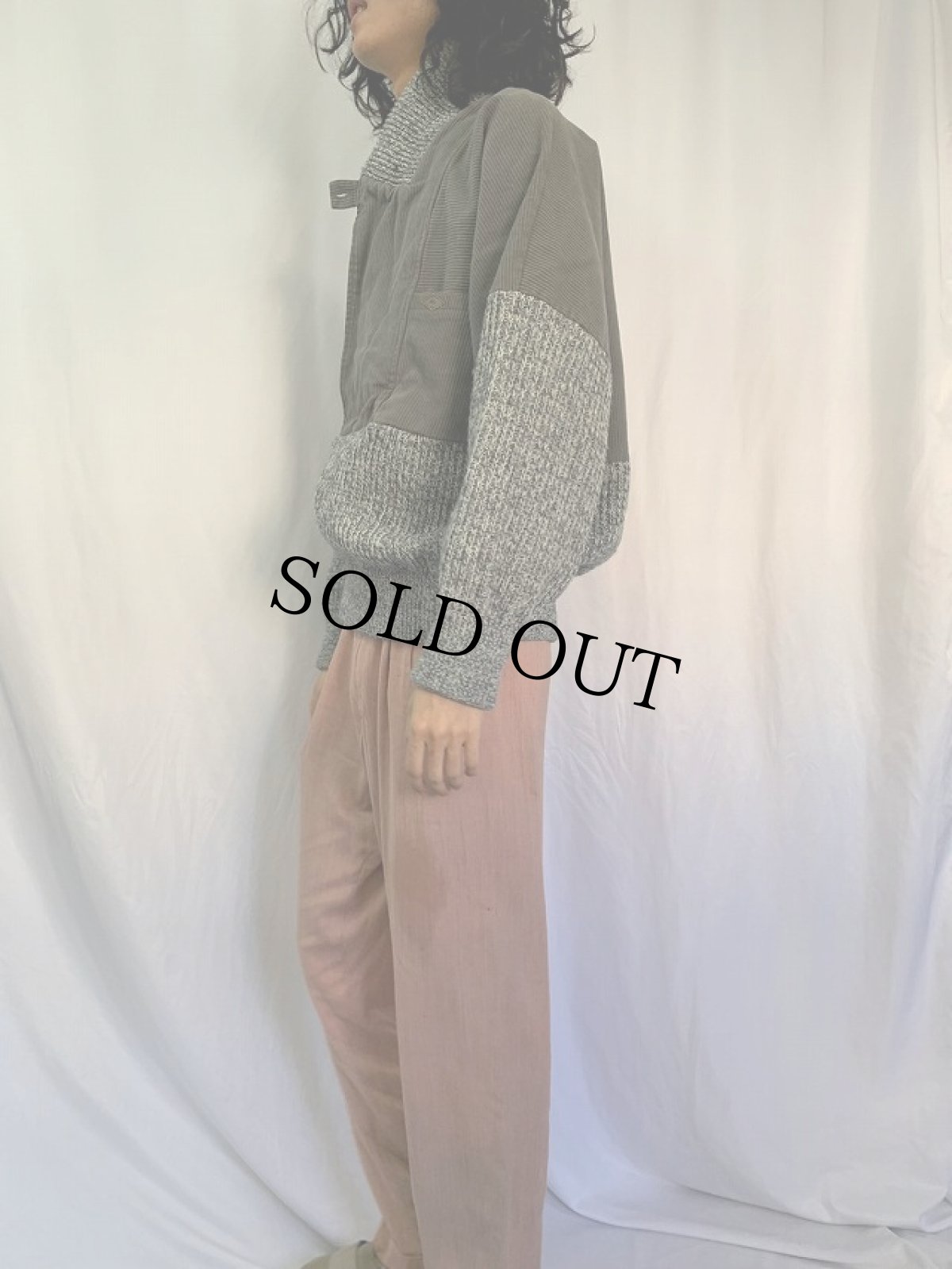 画像3: HOM ニット切り替え デザインコーデュロイジャケット XL (3)