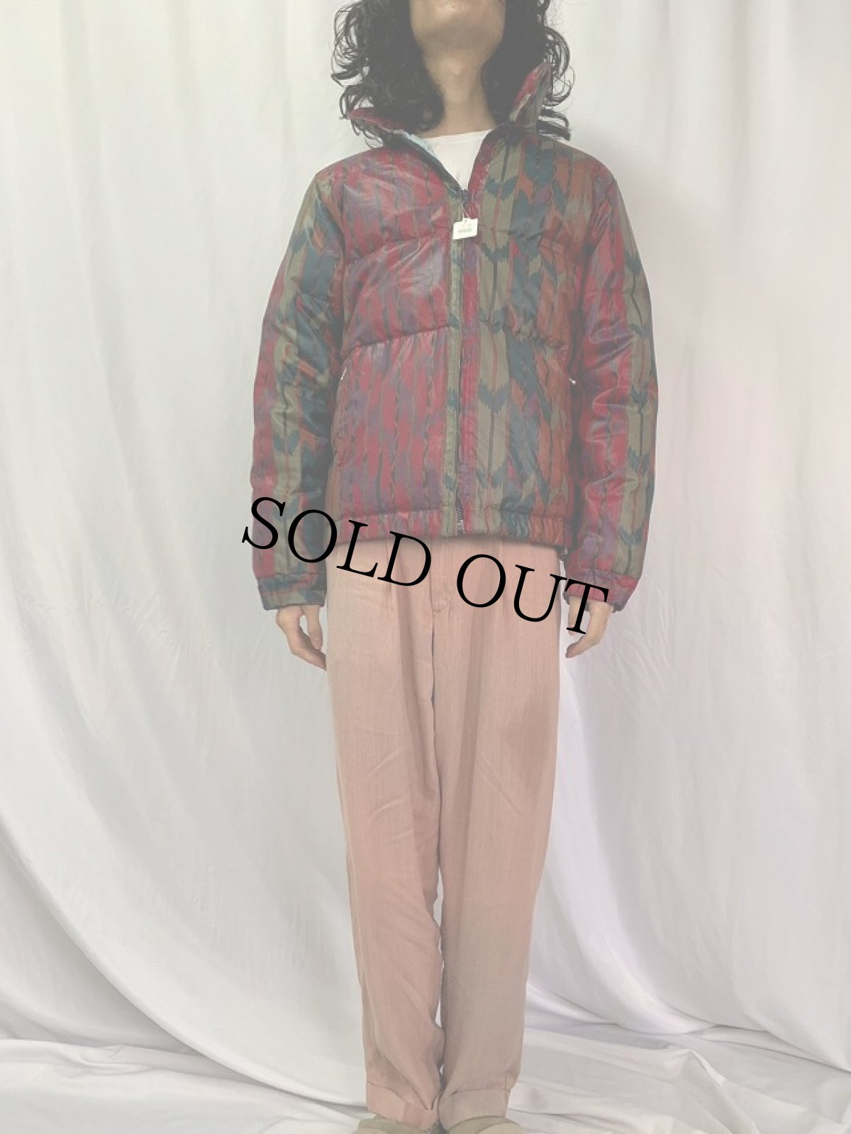 画像2: 総柄 ダウンジャケット SIZE44 (2)