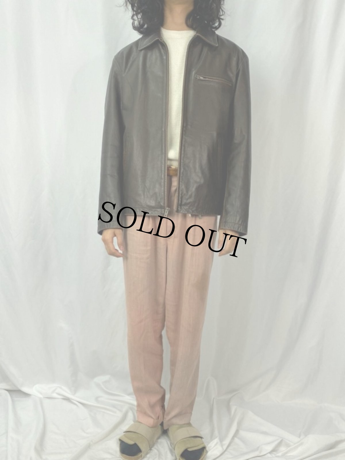 画像2: CHEROKEE レザージャケット M BROWN (2)