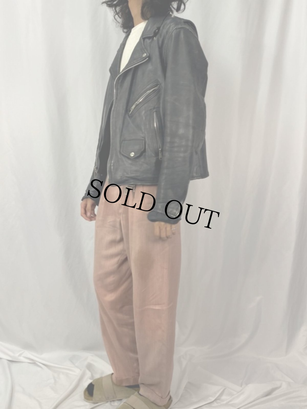 画像3: 〜80's ROCK ダブルライダースジャケット SIZE46 (3)