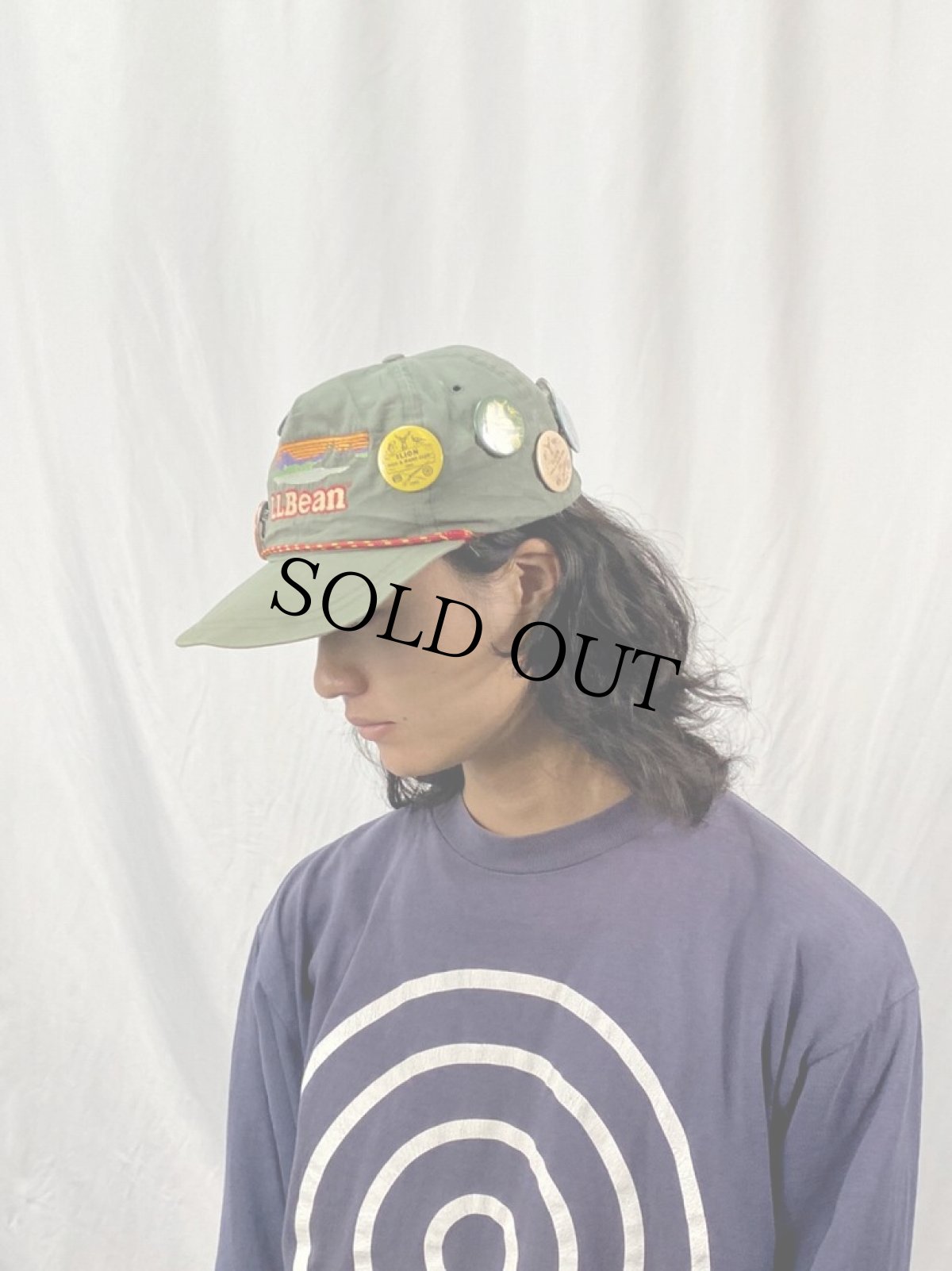 画像3: 80's L.L.Bean 缶バッジ付き 刺繍キャップ (3)
