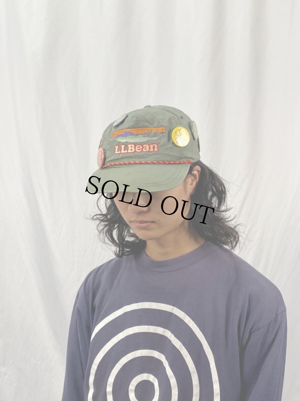 画像2: 80's L.L.Bean 缶バッジ付き 刺繍キャップ (2)